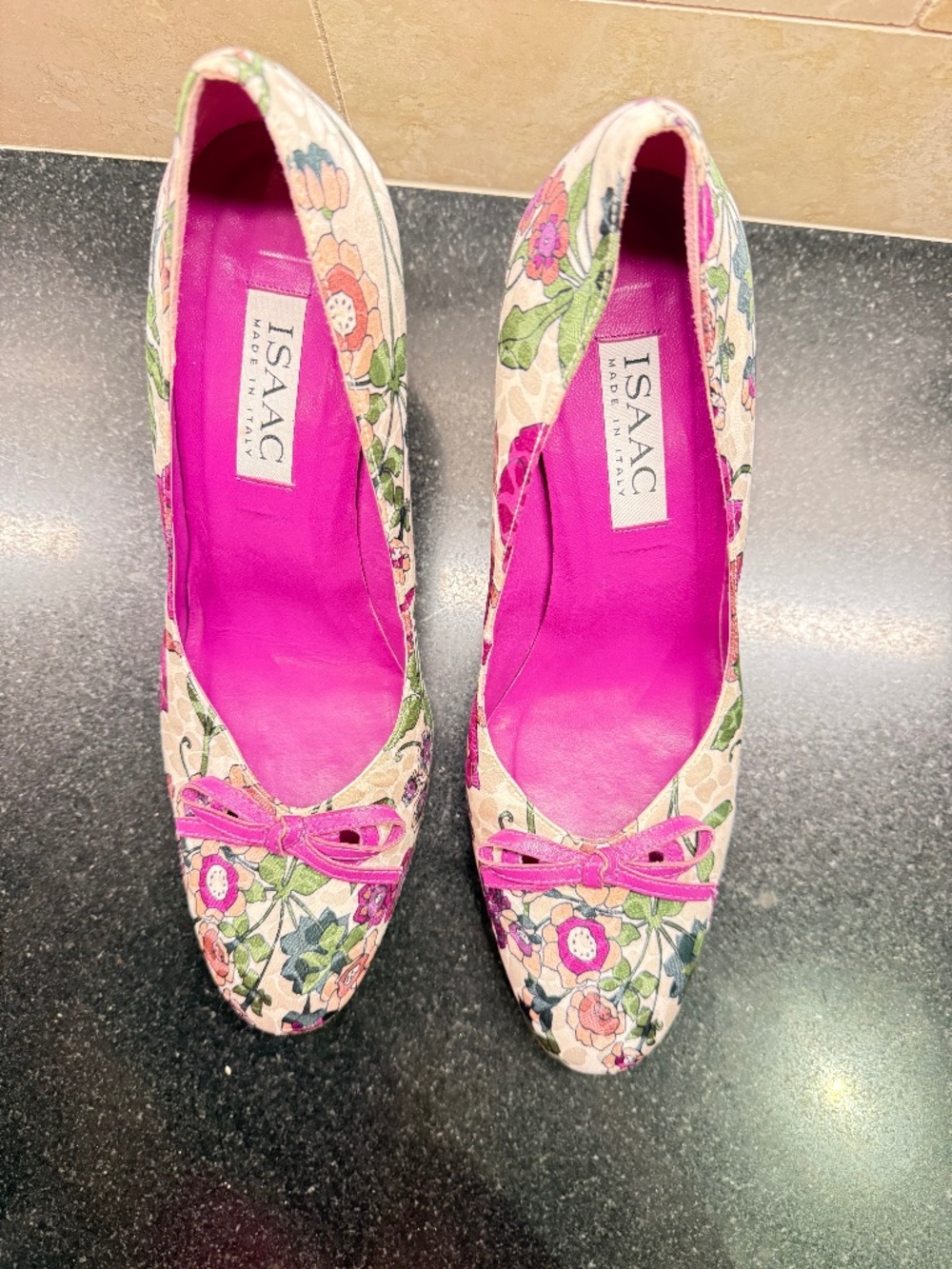 ISAAC SILK FLORAL STILETTO 4" HEELS